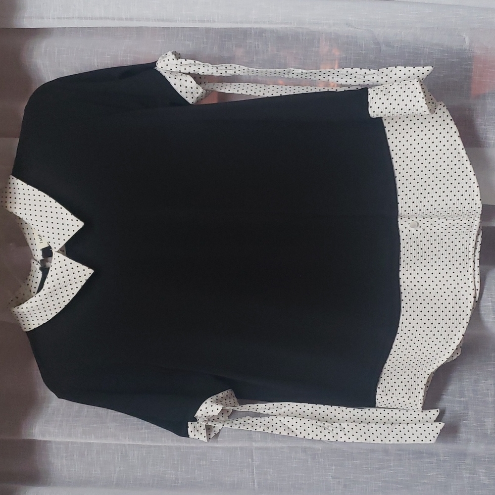 Faith & Joy black polka dot blouse